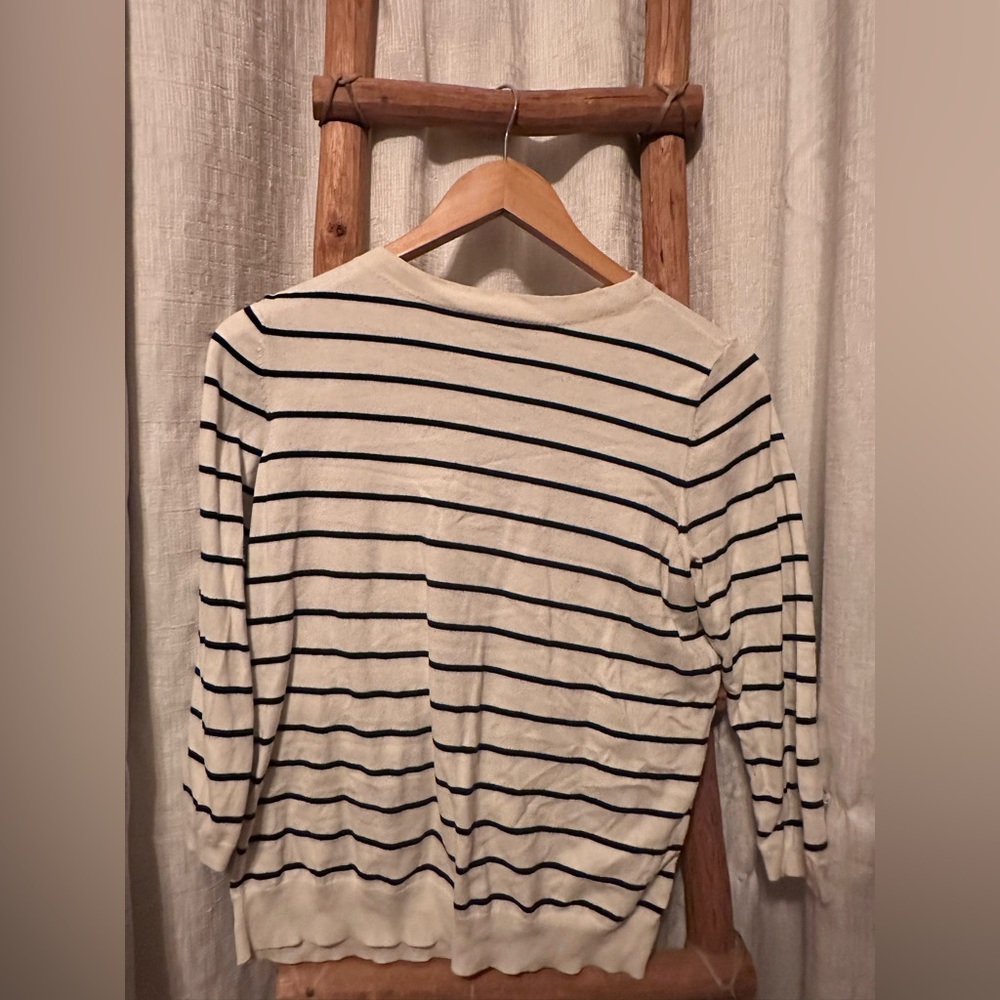 Talbots Striped Crewneck Pullover Sweater - Cozy & Chic!